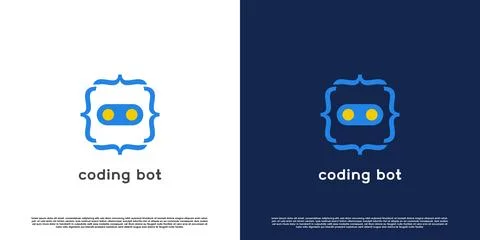 Coding bot code modern logo design illustration. Stock Illustration