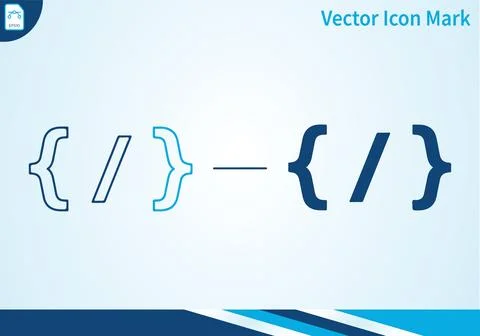 Coding brackets with slash icon set for software developer. Stock Illustration
