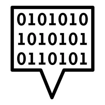 Coding in bubble prompt line icon. Binary code vector illustration isolated on Stock Illustration