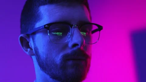 Coding. Businessman, programmer working on new online project, writing website Stock Footage 231428937