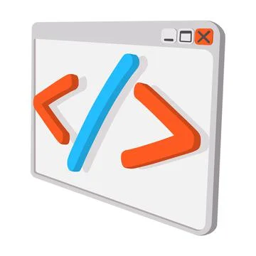 Coding cartoon icon Stock Illustration