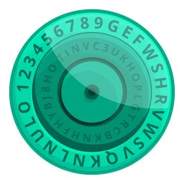 Coding circle icon, cartoon style Stock Illustration