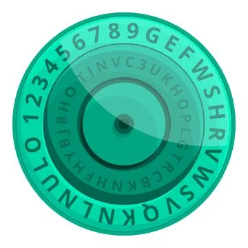 Coding circle icon, cartoon style Stock Illustration