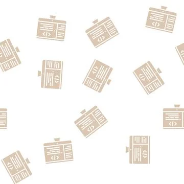 Coding code geek glyph seamless pattern Illustrazione stock