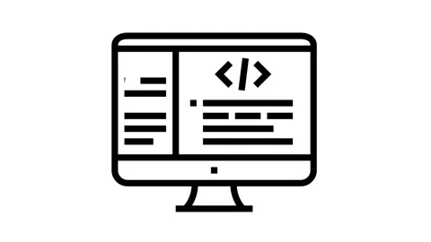 Coding code geek line icon animation Stock Footage 157278891