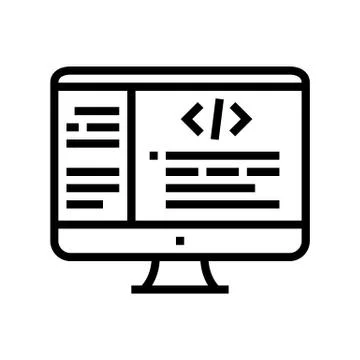 Coding code geek line icon vector illustration Stock Illustration