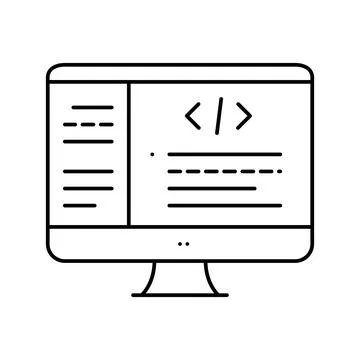 Coding code geek line icon vector illustration イラスト素材