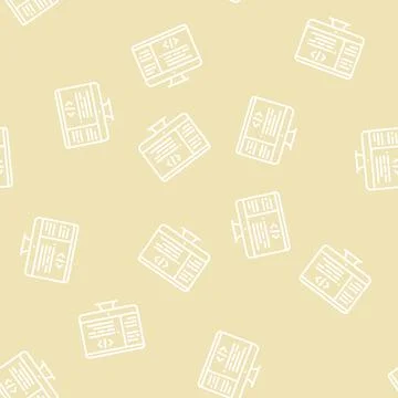 Coding code geek line seamless pattern Stock Illustration