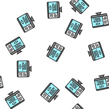 Coding code geek vector seamless pattern Stock Illustration