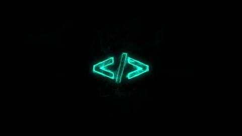 Coding code html programming language icon with plexus effect. Connected lines Stock Footage 169304190