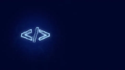Coding code html programming language icon with plexus effect. Connected lines Stock Footage 169311838