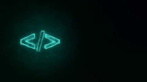 Coding code html programming language icon with plexus effect. Connected lines Stock Illustration