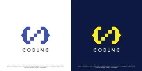Coding code program engineer logo design illustration. Stock Illustration