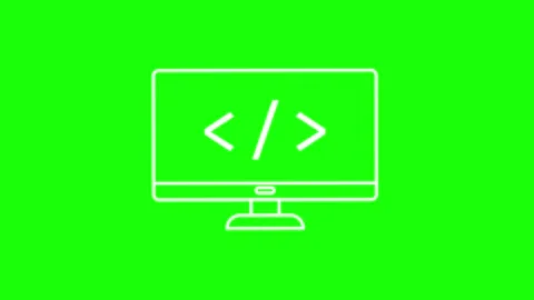 Coding  coding icon animated coding monitor  4k looping Stock Footage 281428774