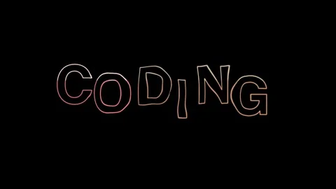 Coding Colorful animated outline text Stock Footage 316368162