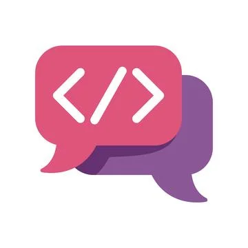Coding communication speech bubbles for software development Stock-Illustration