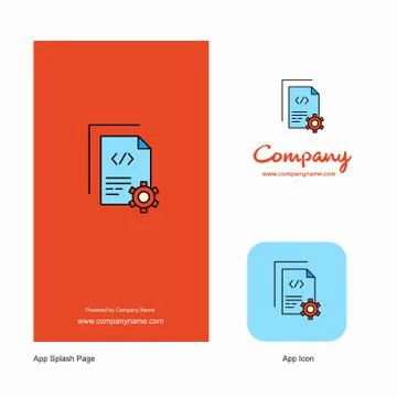 Coding  Company Logo App Icon and Splash Page Design. Creative Business App D Stock Illustration