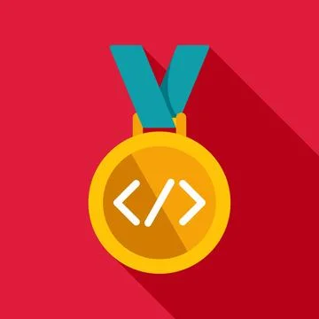 Coding competition gold medal for programming achievement award Stock-Illustration