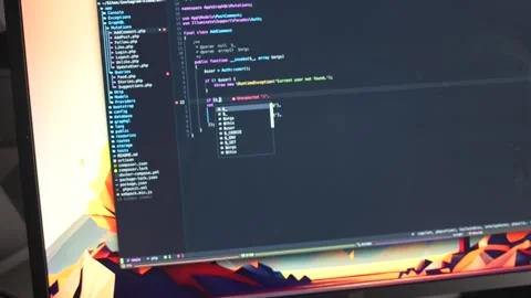 Coding Computer Programming Code Using AI. Close Up. Web Development. Backend Stock Footage 300420505