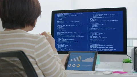 Coding computer reskill upskill in data science scientist for business 스톡 동영상 156052382