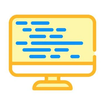 Coding on computer screen color icon vector illustration Stock Illustration
