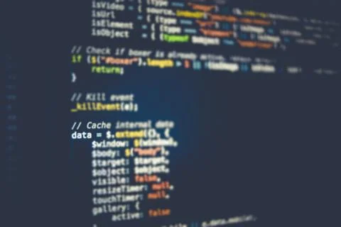 Coding on a computer screen Stock Photos