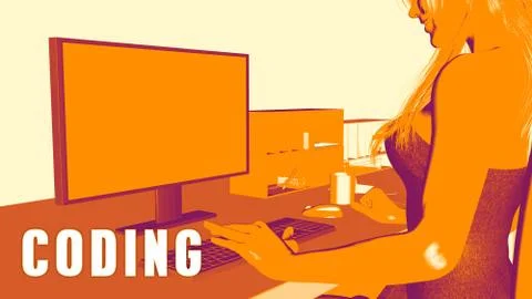 Coding Concept Course Illustrazione stock