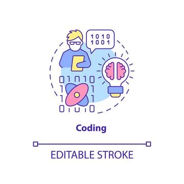 Coding concept icon Stock-Illustration