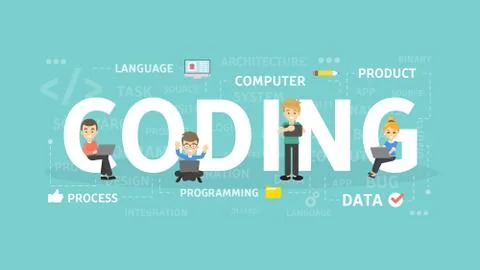 Coding concept illustration. Illustrazione stock