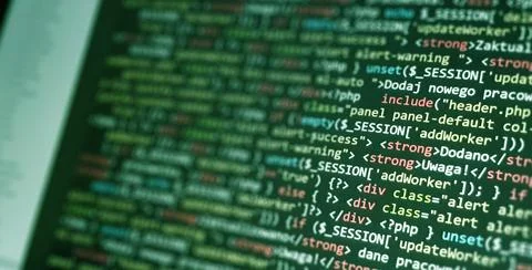 Coding concept. Software development monitor. Technology display. Application 스톡 사진