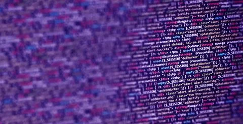 Coding concept. Software development monitor. Technology display. Application 스톡 사진
