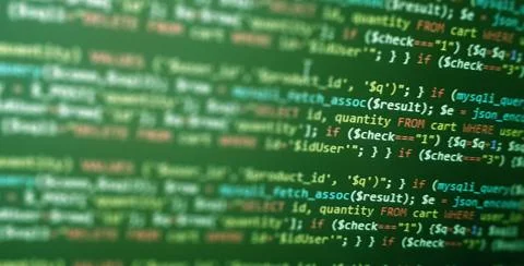 Coding concept. Software development monitor. Technology display. Application 스톡 사진