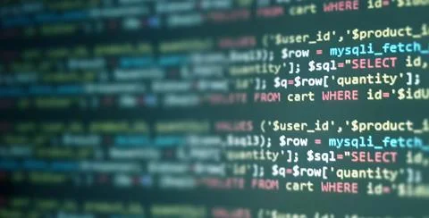 Coding concept. Software development monitor. Technology display. Application 스톡 사진