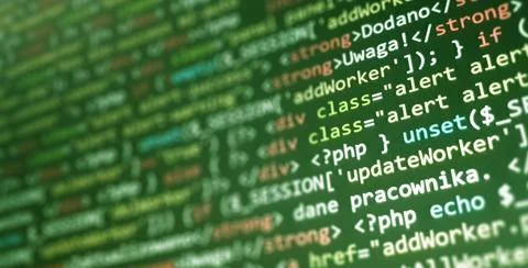 Coding concept. Software development monitor. Technology display. Application 스톡 사진