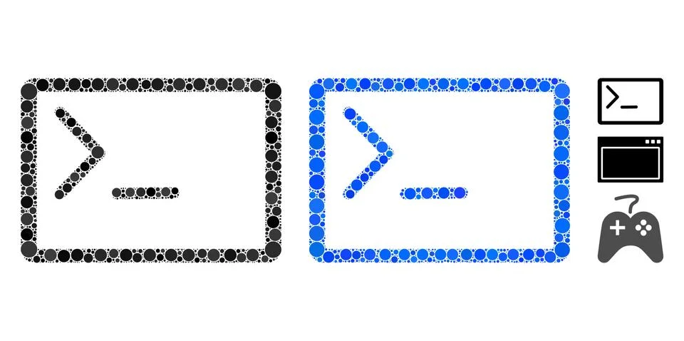 Coding Console Composition Icon of Circles Illustrazione stock