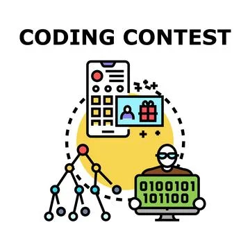 Coding contest programming competition challenging task rewards Stock Illustration