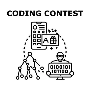 Coding contest programming competition challenging task rewards Illustrazione stock