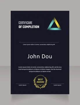 Coding course certificate design template Stock-Illustration