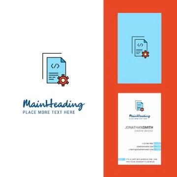 Coding  Creative Logo and business card. vertical Design Vector Stock Illustration