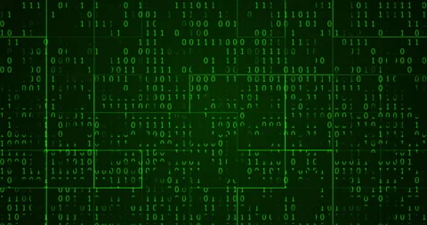 Coding, cybersecurity and hologram for future matrix of green background Stock Footage 284226973