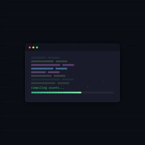 Coding on dark background, compiling assets, programming interface, technol.. Stock Footage 347261803