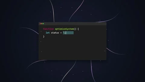 Coding on Dark Background: Function with Syntax Highlighting and Abstract Lin Stock Footage 348413385