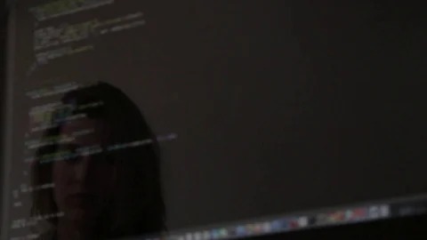 Coding developing girls woman Video stock 98677295