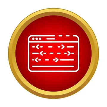 Coding development displaying workflow process in browser window Stock Illustration