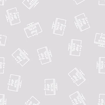 Coding on different program languages line seamless pattern 스톡 일러스트