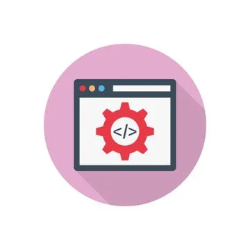 Coding flat color icon イラスト素材