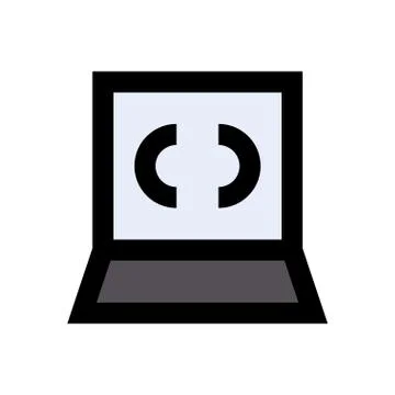 Coding flat color icon 스톡 일러스트