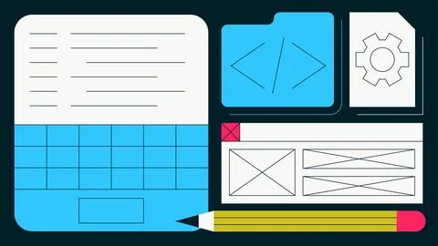 Coding Flat Concept Illustration Stock Illustration