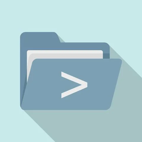 Coding folder icon flat vector. Computer code file Stock Illustration