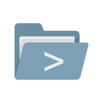 Coding folder icon flat vector. Computer code file Stock Illustration